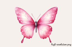 Gilter Pink Butterfly Clipart PNG Product Image 1