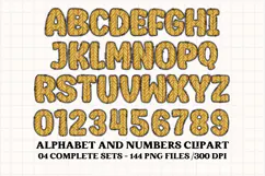 Knitted Alphabet png clipart, knitted texture doodle letters Product Image 5