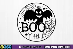 Boo y'all SVG, Halloween Door Sign SVG Product Image 2