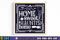 Home sweet haunted home SVG, Vintage Halloween Sign SVG Product Image 3