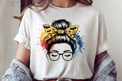 Cute messy bun clipart sublimation design Product Image 1