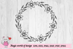 Leaf wreath Cricut SVG cut file, Paper cut SVG Product Image 2
