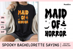 Spooky Bachelorette Party Saying SVG | Maid Of Horror Product Image 1