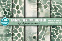 Animal Print Watercolor Patterns Digital Paper Background PN Product Image 8