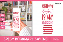 Spicy Bookmark Saying SVG | Book Lovers - My Cardio Product Image 1