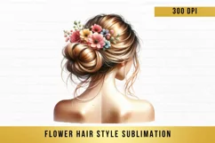flower hair style sublimation, hair style woman clipart Product Image 13