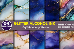 Glitter Alcohol Ink Background Paper PNG Product Image 1