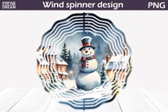 Watercolor Snowman Wind Spinner | Christmas Wind Spinner Product Image 1