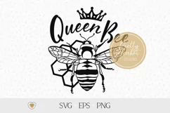 Queen bee svg, Honey bee svg, Honeycomb svg, Bee png Product Image 1