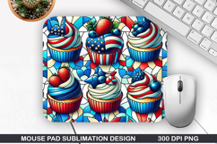 Cupcakes Mouse Pad Sublimation, 4th Of July Mouse Pad PNG Product Image 1