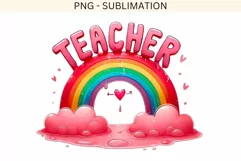 Teacher Rainbow PNG, Digital Art Download, Teacher Gift Idea Product Image 4