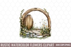 Watercolor Rustic Flowers Clipart Product Image 1