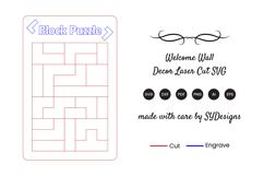 Tetris Puzzle Laser Cut SVG - Block Puzzle Game Product Image 2