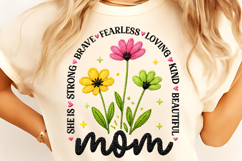 Mother's Day PNG, Faux Yarn She is Mom PNG, Boho Mama Floral Product Image 6