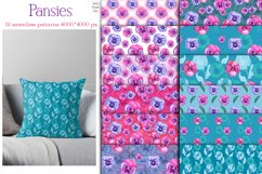 Pansies, violets. Floral seamless pattern Product Image 8