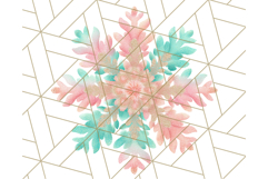 Coral and Aqua Christmas Clipart PNG, Pastel Holiday Art Product Image 3