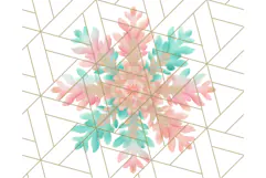 Coral and Aqua Christmas Clipart PNG, Pastel Holiday Art Product Image 3