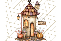Halloween Fairy House Clipart PNG, Spooky Cottage Art Product Image 3