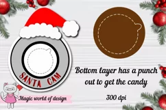 Christmas Santa cam candy dome svg, Layered Paper Cut Product Image 6