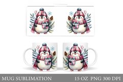 Christmas Penguin Mug Design. Christmas Mug Sublimation Product Image 1