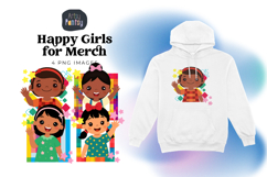 Happy Kids Clipart Bundle | 4 PNG Girls Kids Illustrations Product Image 3