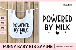Funny Baby Bib Quote SVG | Powered by Milk Product Image 1
