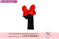 Girl bow Numbers machine embroidery bundle 1592B Product Image 6