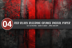 Red Black Bleeding Grunge Digital Paper Product Image 1
