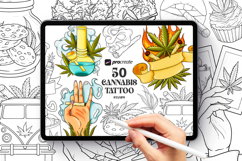 50 Cannabis Tattoo Stamp Brushes for Procreate Product Image 1