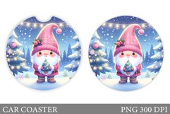 Christmas Gnome Car Coaster. Christmas Car Coaster Design Product Image 1