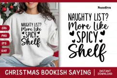 Christmas Bookish Quote SVG | Naughty List? Product Image 1