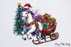 Christmas Unicorns Clipart PNG Product Image 1