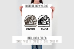 Horse Head Laser Cut File SVG PNG DXF, Round Name Sign Product Image 3