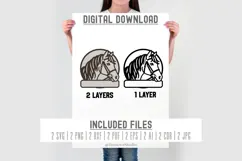 Horse Head Laser Cut File SVG PNG DXF, Round Name Sign Product Image 3