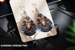 Stained Glass Aries Zodiac flowers Earring Design Product Image 1