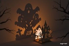 Halloween Shadow Candle Holders Bundle | Laser Cut | SVG Product Image 13
