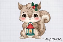 Woodland Christmas Watercolor Clipart PNG Product Image 1