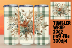 VIVID 20oz Tumbler PNG Template , Autumn Flower Product Image 1