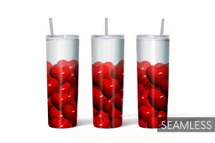 Heart Tumbler Sublimation | Valentines Day | Skinny Product Image 1