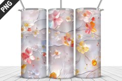 3D Flowers Tumbler Wrap | Sublimation Design | Tumble PNG Product Image 3