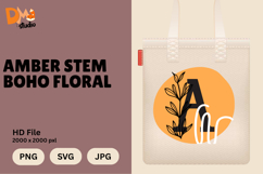 Amber Stem Boho Floral Monogram Product Image 1