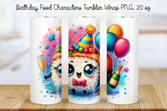 Birthday Food Character Tumbler Wrap PNG 20 oz Product Image 1