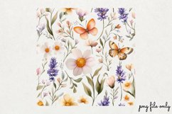 Wild flowers butterflies and dragonfly Clipart PNG Product Image 1