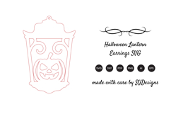 Halloween Lantern Earrings SVG - Laser Cut Spooky Earrings Product Image 2