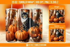 Pumpkin Tumbler Sublimation Wrap, 20 oz Fall Tumbler Wrap Product Image 1