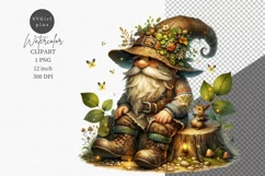Forest clipart, Gnome clipart, Watercolor clipart Product Image 1
