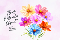 Watercolor floral clipart sublimation png Product Image 1