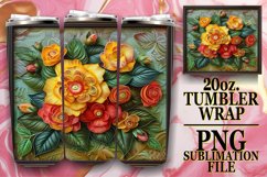 Spring Flower 3D Tumbler Wrap - Sublimation for 20oz Product Image 1