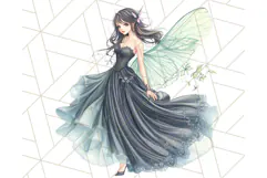 Gothic Fairy & Potion Clipart, Dark Fantasy PNG Printable Product Image 3