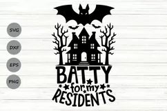 Batty For My Residents Svg, Nursing Home Svg, Halloween CNA. Product Image 1